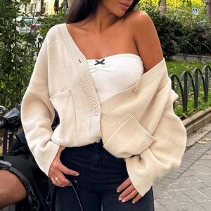 Princess polly cream cardigan